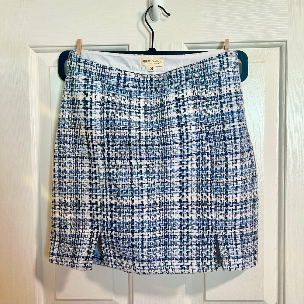 Ashley By 26 International Blue Pleated Pencil Mini Skirt